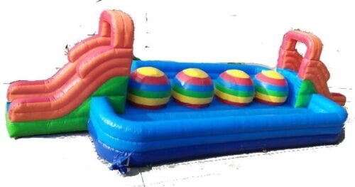 Colchoneta wipeout, bolas hinchables para competición.