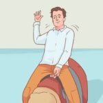 Aguantar sobre un toro mecánico para fiestas