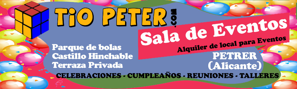 Tiopeter ludoteca, local para cumpleaños en Petrer, fiestas infantiles, reuniones familiares